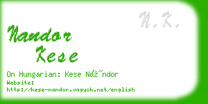 nandor kese business card